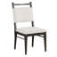 Chaises de salle à manger contemporaines en noyer foncé recouvertes de tissu à 100% de conception moderne à 2 pièces