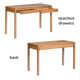 Kirisa 48" Solid Wood 2-Drawer Writing Desk
