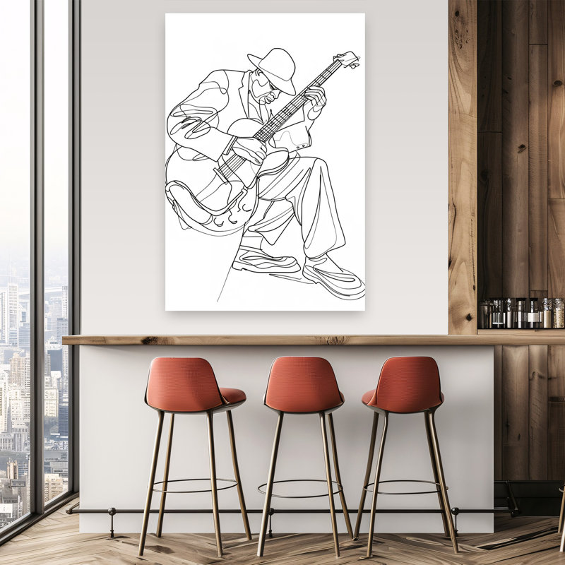 Art mural abstrait contemporain Blues, 60" H x 40" W