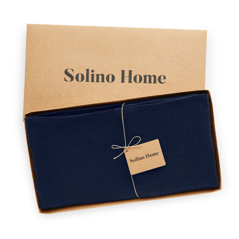 Sonoma - 100% Pure Linen Round Tablecloth (Prewashed), 60" Round, Indigo Navy