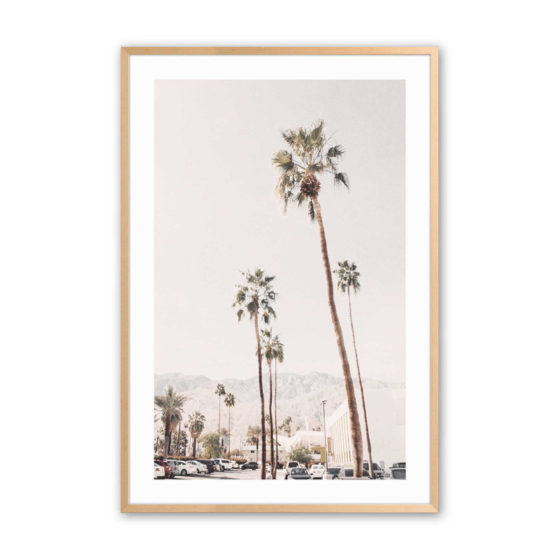 «Towering Palms», impression roulée, Érable brut encadré, H 21 po x l 17 po x P 1,25 po