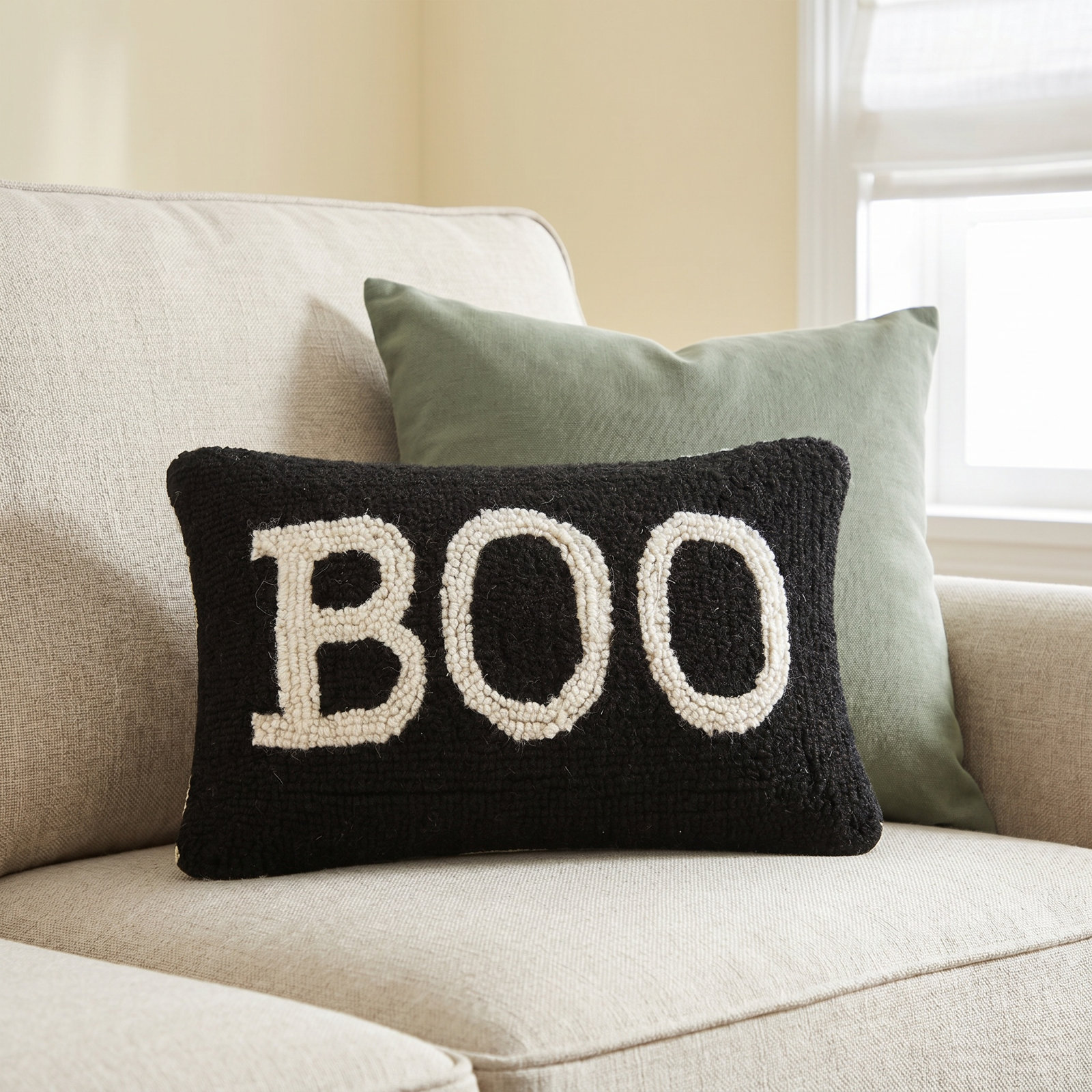 Halloween Textured Wool Lumbar Throw Pillow