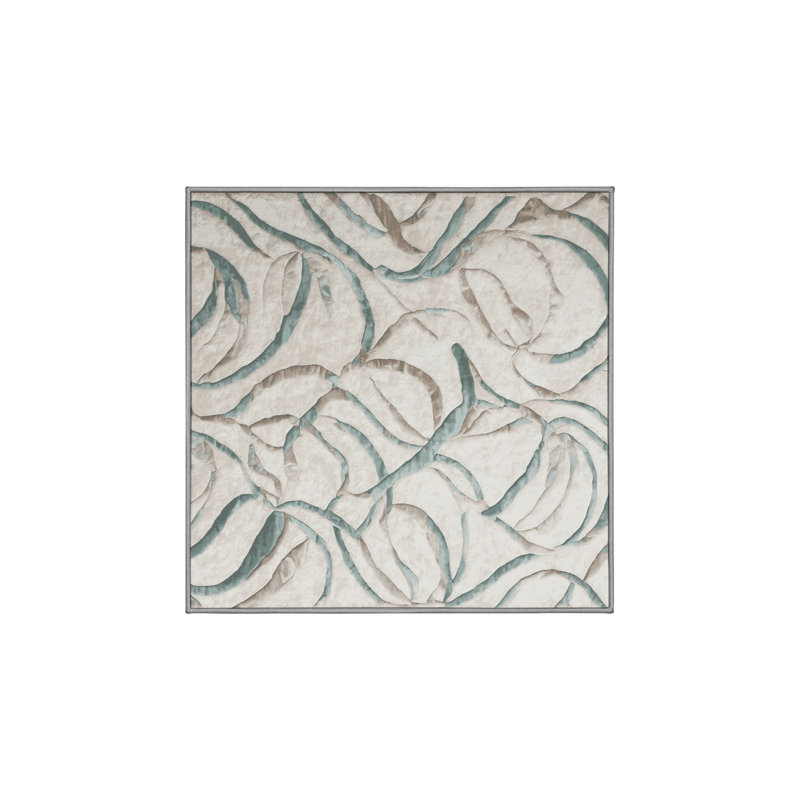 Machine Washable Gray Area Rug, Square 5'