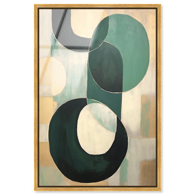 Jade Bracelet Framed High-Gloss Acrylic Glass Wall Art Shapes Abstract by Art Remedy, Gold Frame, 16 x 24