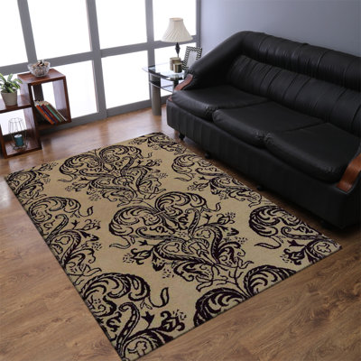 Tapis en laine touffeté à la main Carville - Couleur crème | Design contemporain | Tapis pour le salon, la chambre à coucher