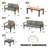 7PCS Patio Furniture Set, All-Weather Outdoor Conversation Set With Coffee Table & 2 Ottomans-1341713139