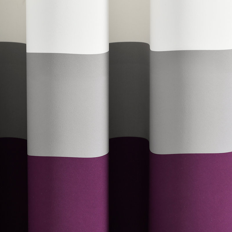 Alexander Color Block Room Darkening Curtain Pair, Purple