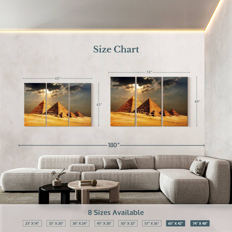 Adella Giza Pyramids, 42" H x 65" W