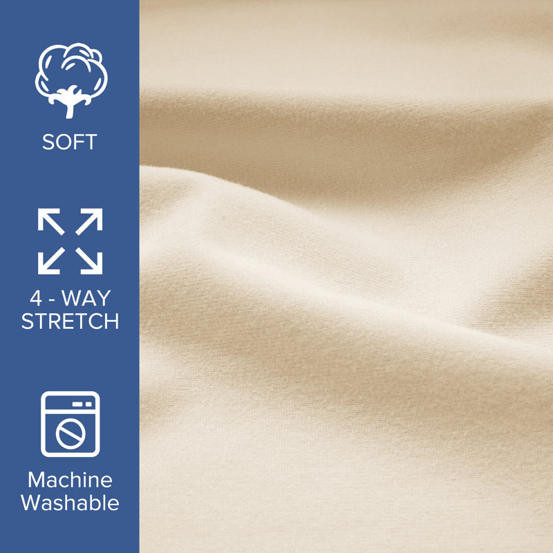 Sheet Set Ultra Soft Jersey Knit Sheet Set Deep Pocket, Full, Beige