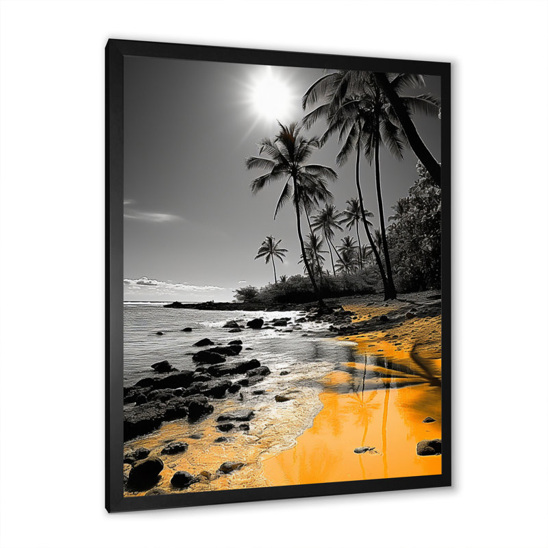 Hawaii Tropical Haven I - Nautical & Beach Canvas Wall Art, H 32 po x l 16 po x P 1 po, Cadre photo noir