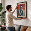 Tattooed Portrait, Red Ground Retro - Framed Print-1866173750-1866173706