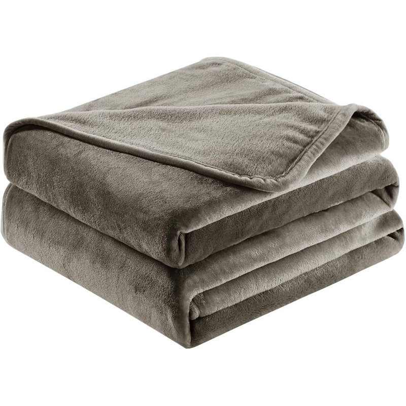 Abiram Plain Weave / Muslin Throw Blanket, 200cm x 150cm, Mink