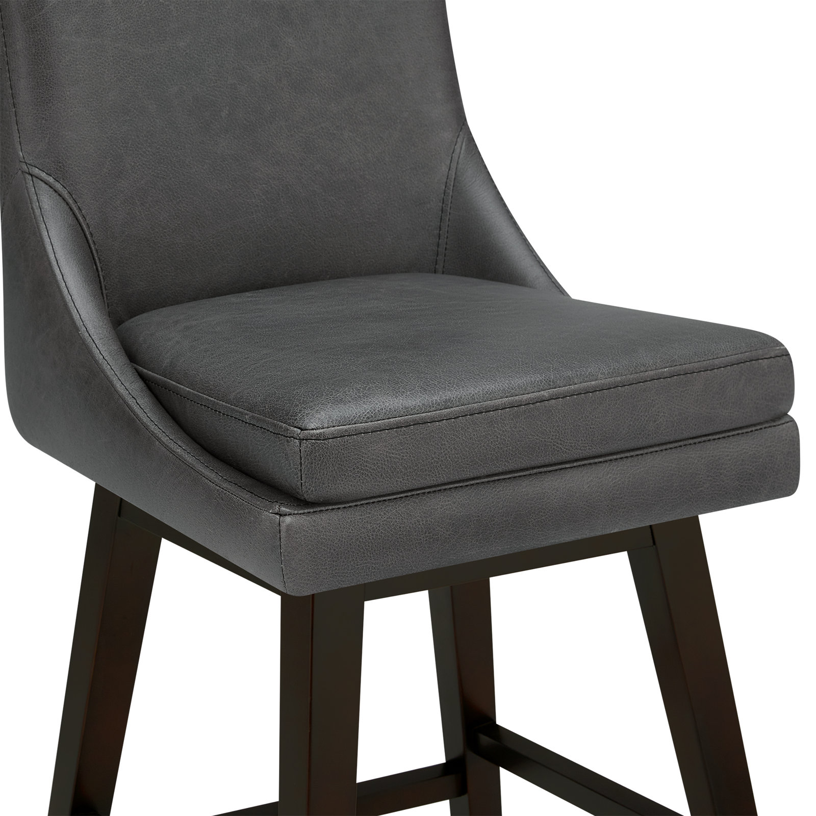 Zahara Swivel Bar and Counter Stool, Counter Stool (26" Seat Height), Marseille Black