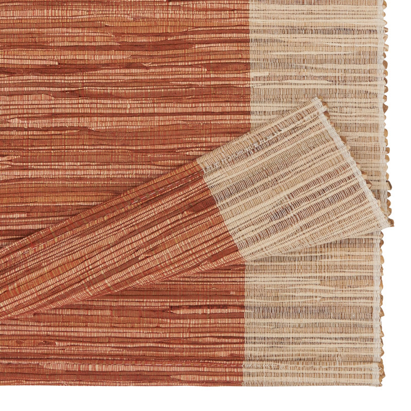 Rust and Beige Shimmering Banded Polyester Table Runner