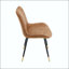 Chaise de salle à manger en tissu brun avec pieds dorés - ensemble de 2-129041922-129041920-129041917
