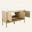 Ensemble de meuble-lavabo 48 po avec lavabo simple en résine, ensemble d'armoires de rangement modernes 3 portes, bois massif multicouche