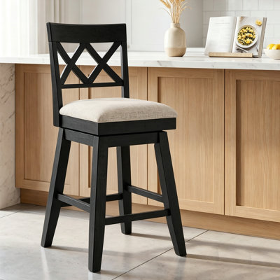 Tabouret de bar en bois massif Modern Farmhouse