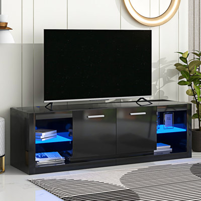 Brieuc Mid Centry Modern Tv Stand Entertainment Center Media Console with LED Light -  Orren Ellis, C8524EFDD9B6427EB28E2DB3F1ACA14A