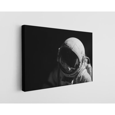 Portrait noir et blanc d'un astronaute sur toile de haute qualité - décoration murale fabriquée à la main - art élégant - cadeau - décoration murale