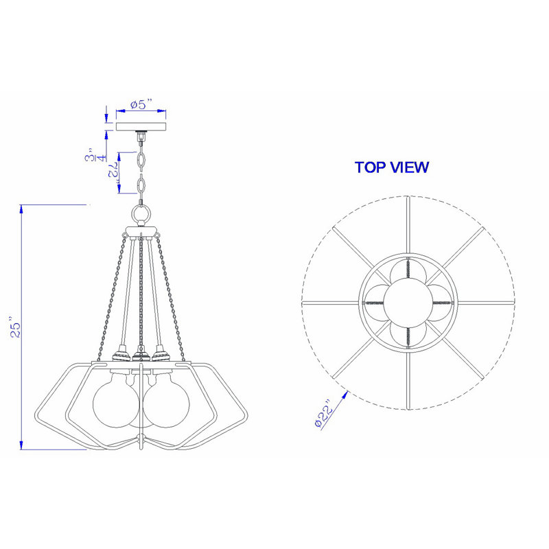 Trotta 4 - Light Dimmable Geometric Chandelier