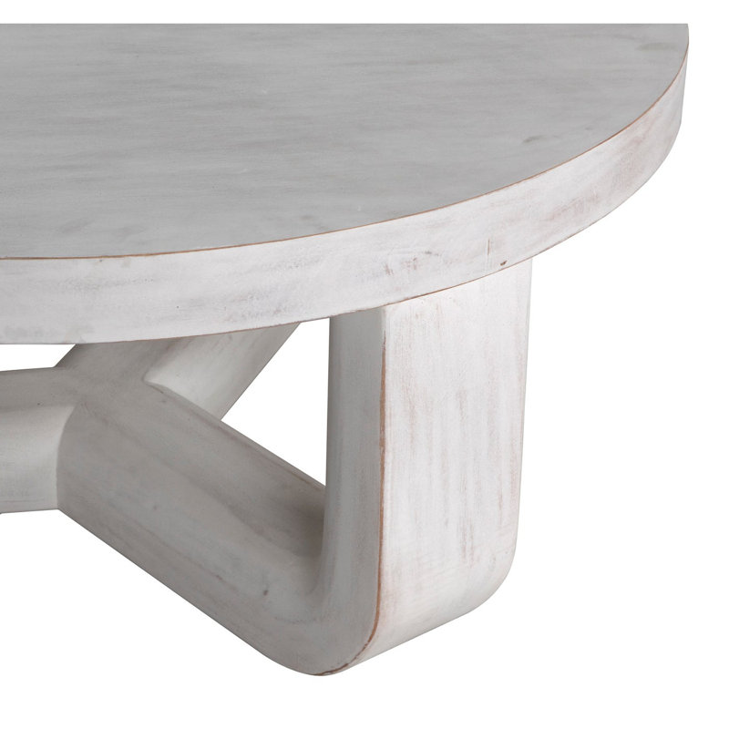 Joel Solid Wood Coffee Table, White Wash