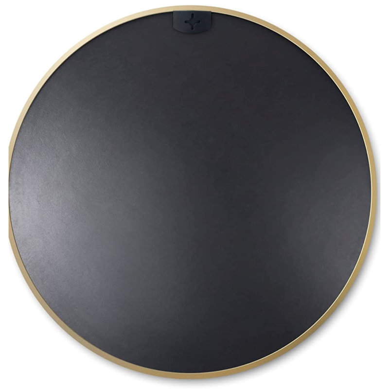 Miroir de salle de bain de 20 pouces de diamètre doré - Design moderne, film incassable protégé, matériaux ronds de 20 po, installation facile avec manuel inclus