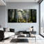 Ensemble de 3 reproductions d'art sur toile Mystic Forest Light Rays Trees Moss Scenic & Cityscapes-579501631