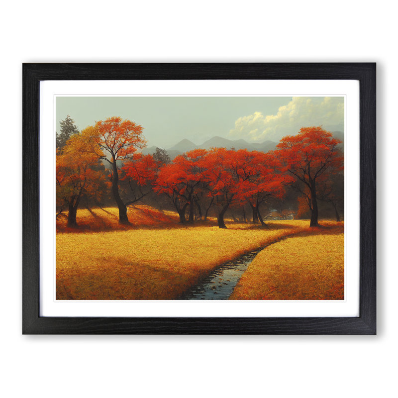 Unreal Autumn Forest - Framed Print, Black, 46cm H x 64cm W x 2cm D