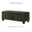 Banc avec repose-pieds 48 po avec rangement, banc pour chambre à coucher, salon, couloir, repose-pieds capitonné en similicuir capitonné vert foncé