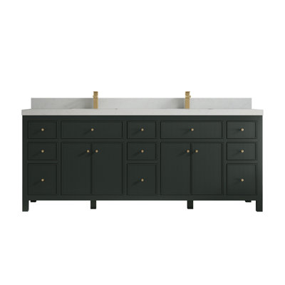 84'' Double Bathroom Vanity with Quartz Top