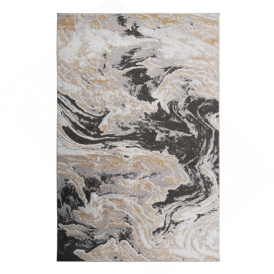 Collection Grey /Abstract Non-Shedding Living Room Bedroom Dining Home Office Stylish And Stain Resistant Area Rug