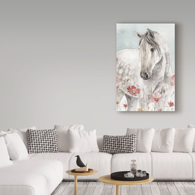 «Wild Horses I Crop», reproduction de peinture acrylique sur toile tendue, H 19 po x l 12 po x p 2 po