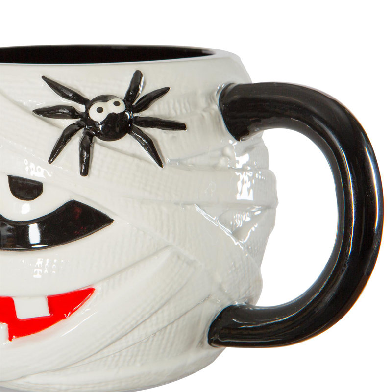 Fax Potato - Halloween Stoneware Mummy Spider Mug - 750ml