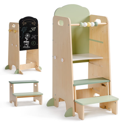 Kids Toddler Kitchen Tower Step Stool Adjustable by Latitude Run