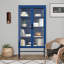 Armoire de rangement à double porte en verre avec tablettes réglables, armoire de vestibule
