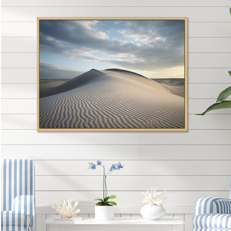 «Black and White Dunes Photo III - Coastal Beach», reproductions encadrées, H 34 po x l 44 po, Cadre naturel flottant