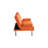 67" Orange Leather Office Sofa Bed, Double Fold, with Coffee Table, Multifunctional