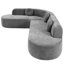 Canapé modulaire gris avec mousse haute, revêtement en chenille et amplement de places assises en l 122 po x l 87,61 po 27,5 po