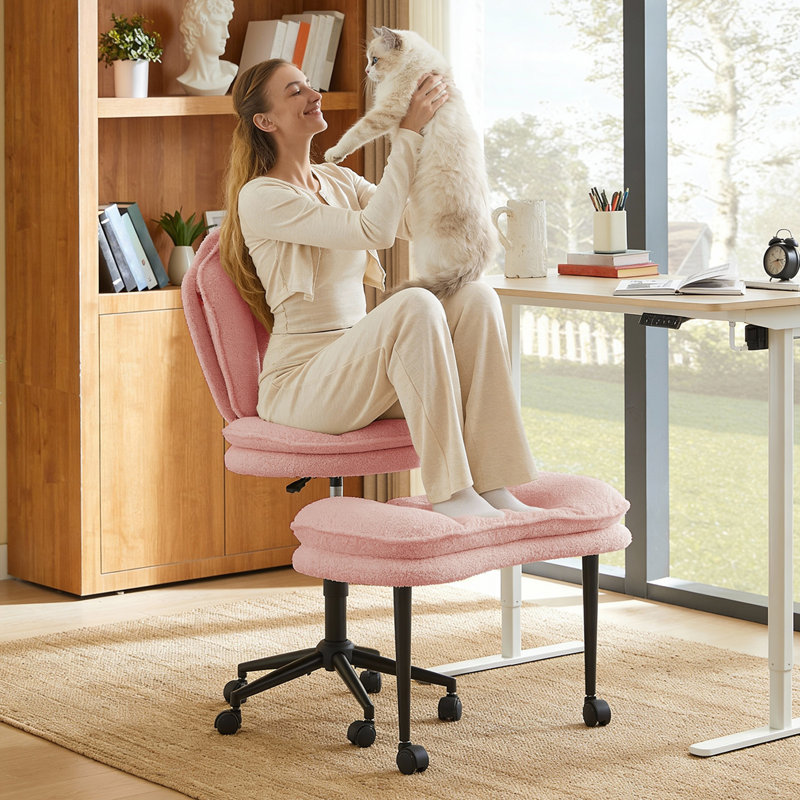 Cross Legged Office Chair Cloud Criss Cross Desk Chair With Lumbar Support Height Adjustable Swivel Yoga Chair Kneeling Chair