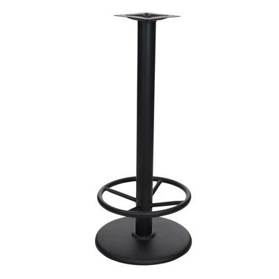 Stamped Steel 18" Round Table Base, Bar Height, Foot Rest