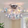 Frachia 3 - Light Dimmable Semi Flush Mount With 13 Iridescent Glass Globe Bubble Ball