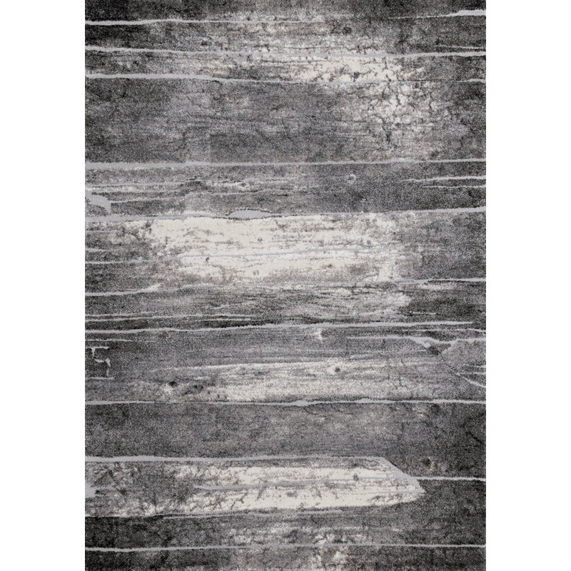 Tapis noir / blanc Walburg, Rectangle 7 pi 10 po x 10 pi 6 po