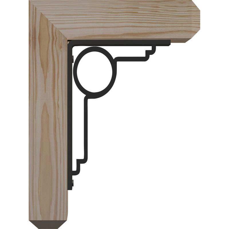 Maria 4" Single Brace Craftsman Ironcrest Bracket, 16"H x 13 1/2"D, 4"W x 4"T Douglas Fir (Rough Sawn)