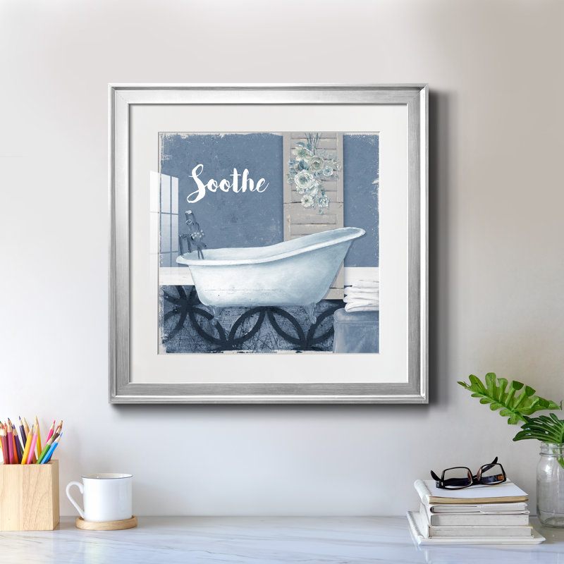Soothe - peinture encadrée, H 22,5 po x l 22,5 po x P 1,5 po, Encadrement argenté