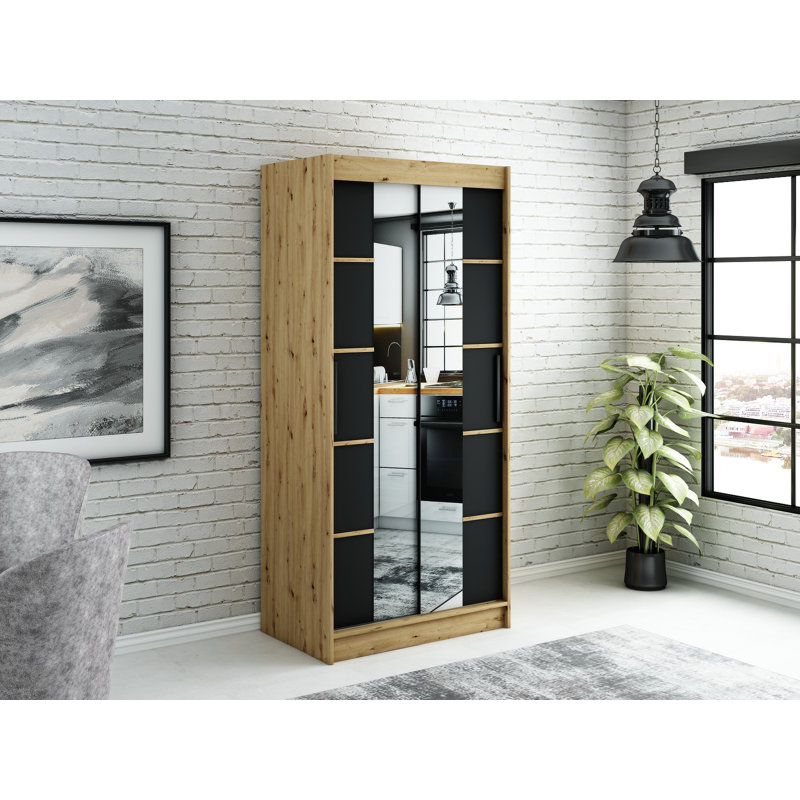 Arshan Manufactured Wood Wardrobe, 200cm H x 100cm W x 62cm D