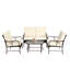 Ensemble de mobilier d'extérieur 4 pièces, ensemble de conversation pour terrasse, canapé et coussin-1979069957