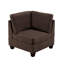 Café noir modulaire - 3 pièces, fauteuil en tissu d'aspect lin chic, structure en bois 3 pièces café, faisabilité,