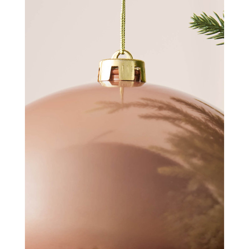 Polystyrene Shatterproof Bauble, 21.8 cm H x 20 cm W x 20 cm D, Rose Gold