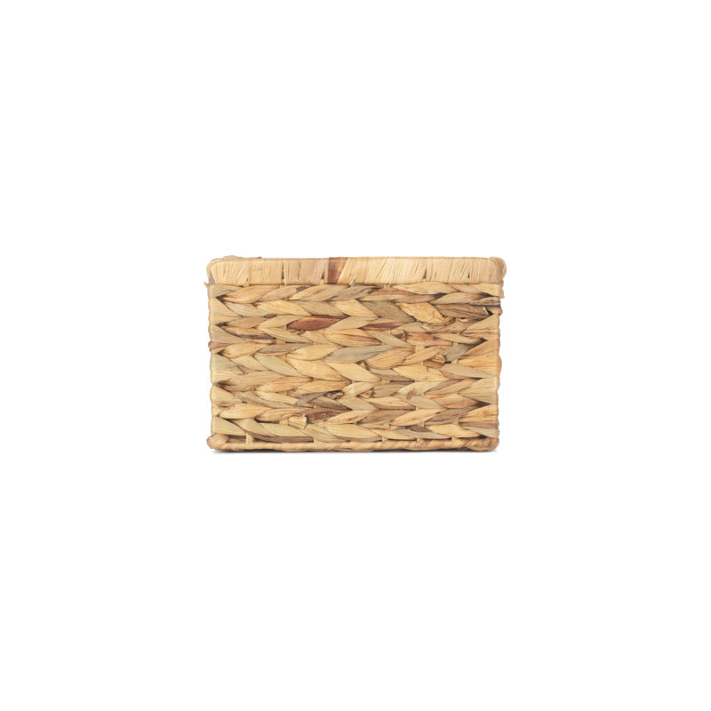 Wicker Water Hyacinth Storage Basket, 16cm H x 24cm W x 19cm D
