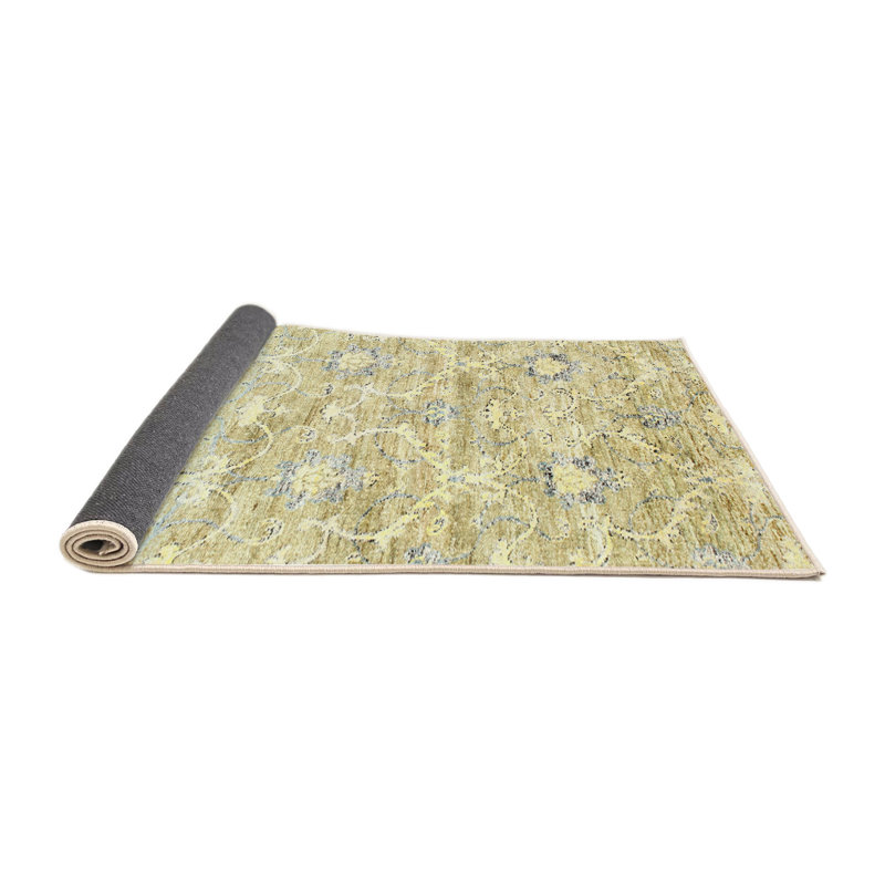 Tapis de zone vert contemporaine, Rectangle 5 pi x 7 pi